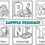 Construction Site ABC Coloring Book