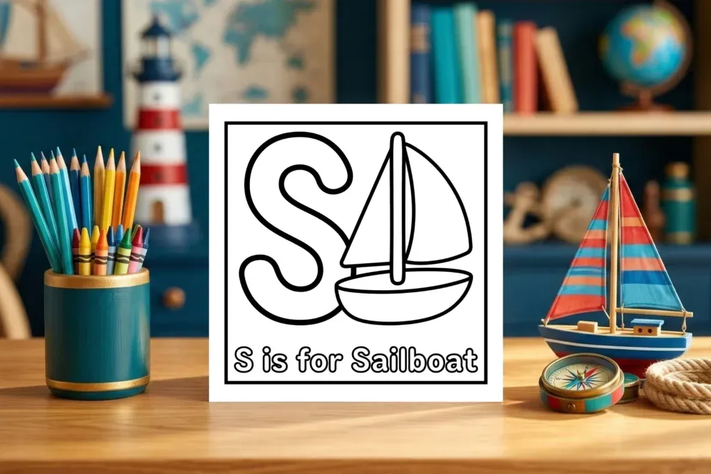 S is for Sailboat Nautical Activity Sheet
