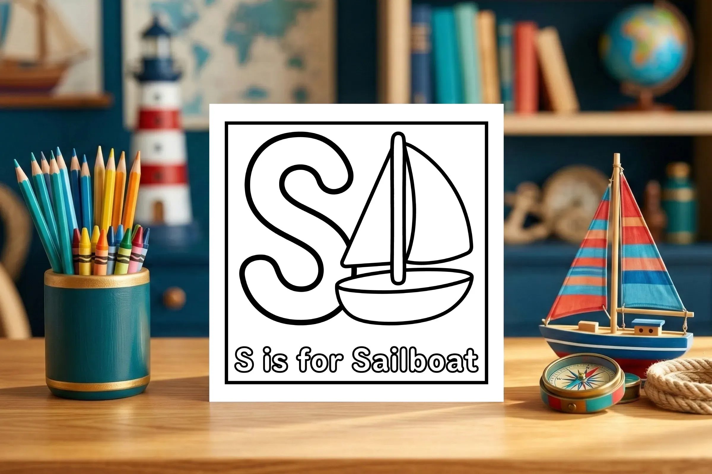 S is for Sailboat Nautical Activity Sheet